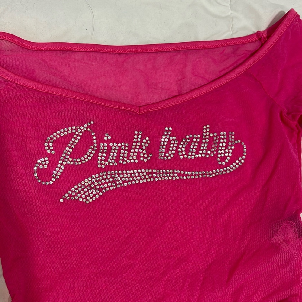 Pink sheer top